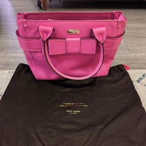 Hot Pink Kate Spade Bow Handbag Quinn Villabella Ave Tote